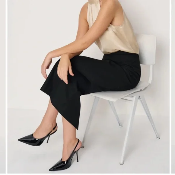 Reformation Lydia Skirt Black Wool